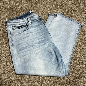 Kancan High Rise Button Fly Cropped Jeans